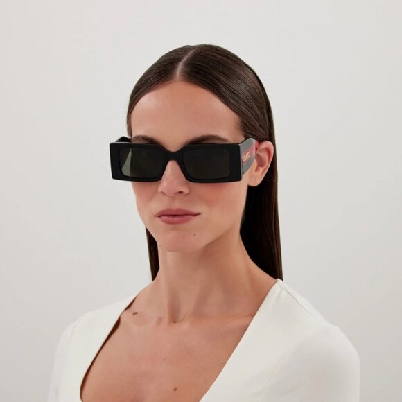 Gucci Women Sunglasses Burgundy Blue Rectangular GG1860S 003 BRAND NEW - Picture 1 of 9